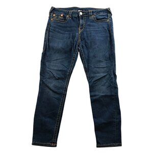 True Religion Mens Jeans Size 35 Super Skinny Casual Classic Blue Denim Travel